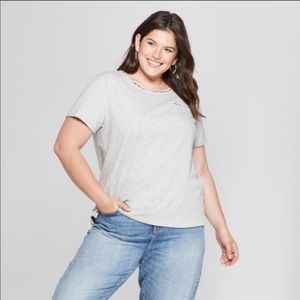 Ava & Viv pearl detail top size 4x